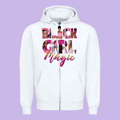 Black Girl Magic Zipper Hoodie Designed By Nancycooperartshop