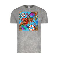 Cloud Rock summer with leopard seamless pattern Vintage Tee - BundleAndBundleShop