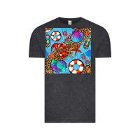 Vintage Black summer with leopard seamless pattern Vintage Tee - BundleAndBundleShop