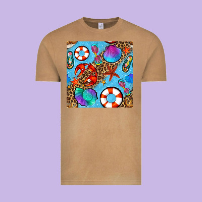 Summer With Leopard Seamless Pattern Vintage Tee Designed By Bundleandbundleshop