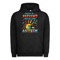 Pigment Black please be patient with me i have autism Urban Hoodie - CowGirlArtShop