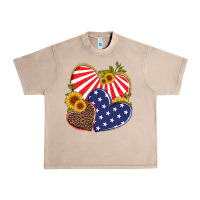 French Oak america heart and sunflower Urban Heavy Tee - Artiststas