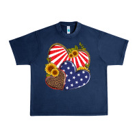 Navy america heart and sunflower Urban Heavy Tee - Artiststas