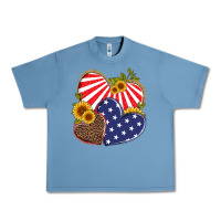 Pebble Blue america heart and sunflower Urban Heavy Tee - Artiststas