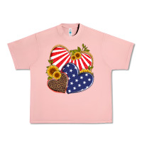 Salmon america heart and sunflower Urban Heavy Tee - Artiststas
