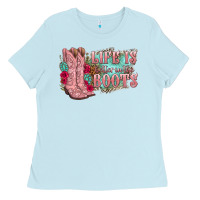 Baby Blue life is better in the boots Ladies Tee - texasbilliewilder