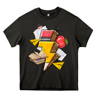 Asphalt teacher lightning bolt Heavy Core Tee - texasbilliewilder
