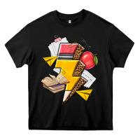 Black teacher lightning bolt Heavy Core Tee - texasbilliewilder