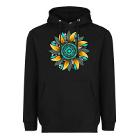 Black sunflower gemstone leopard Heavyweight Hoodie - Artiststas