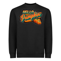 Black hello pumpkin black Heavyweight Sweatshirt - JahusDesignShop