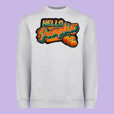 Hello Pumpkin Black Heavyweight Sweatshirt Designed By Jahusdesignshop