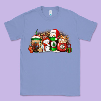 Christmas Snow Coffee Cups Classic Tee Designed By Jasminsmagicworld