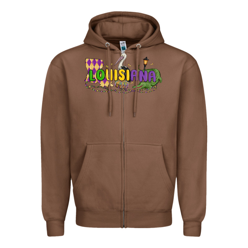 Louisiana Mardi Gras Zipper Hoodie by MaliasSmallBusiness | Teevron