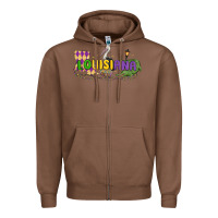 Chestnut louisiana mardi gras Zipper Hoodie - MaliasSmallBusiness
