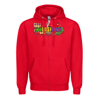 Red louisiana mardi gras Zipper Hoodie - MaliasSmallBusiness
