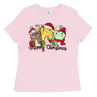 Bubblegum Pink merry christmas tooth Ladies Tee - Zillion Design Studio
