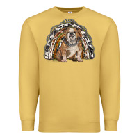 Antique Gold english bulldog rainbow Premium Sweatshirt - BarkalooDesign