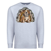 Heather Grey english bulldog rainbow Premium Sweatshirt - BarkalooDesign