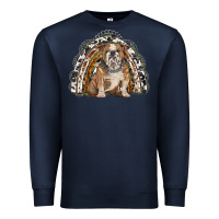 Navy english bulldog rainbow Premium Sweatshirt - BarkalooDesign