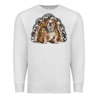 Oatmeal Heather english bulldog rainbow Premium Sweatshirt - BarkalooDesign