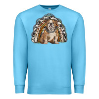 Ocean Blue english bulldog rainbow Premium Sweatshirt - BarkalooDesign