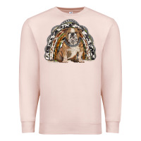 Pale Pink english bulldog rainbow Premium Sweatshirt - BarkalooDesign
