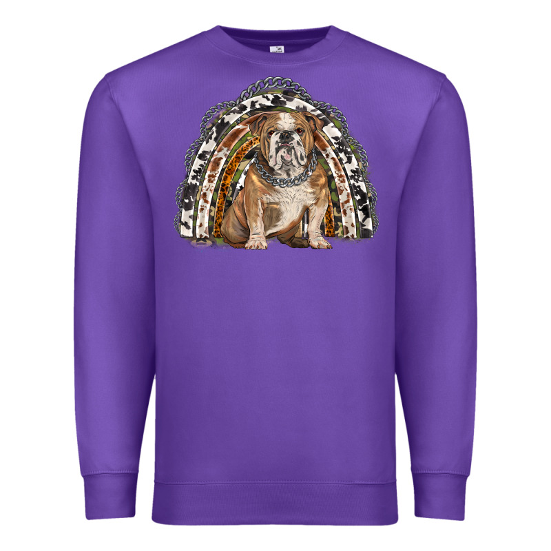 English Bulldog Rainbow Premium Sweatshirt by BarkalooDesign | Teevron