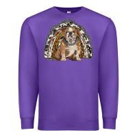 Purple english bulldog rainbow Premium Sweatshirt - BarkalooDesign