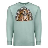 Seafoam english bulldog rainbow Premium Sweatshirt - BarkalooDesign