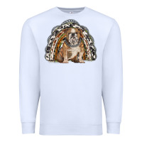 White english bulldog rainbow Premium Sweatshirt - BarkalooDesign