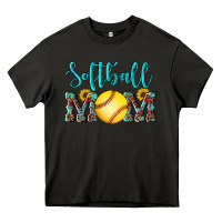 Asphalt western leopard  sunflowers glitter mom softball Heavy Core Tee - Artiststas