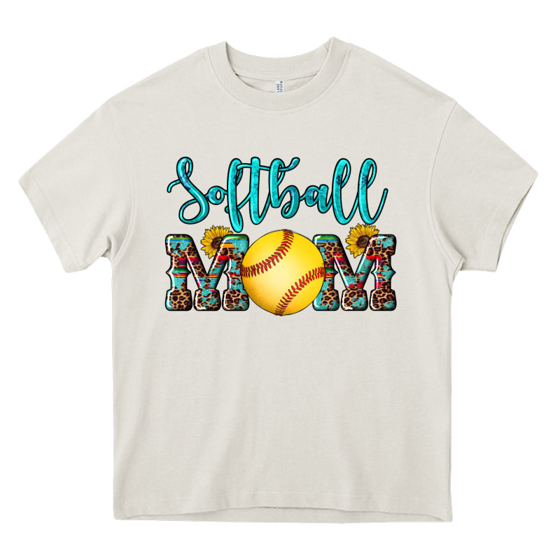Western Leopard  Sunflowers Glitter Mom Softball Heavy Core Tee by Artiststas | Teevron