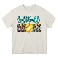 Cream western leopard  sunflowers glitter mom softball Heavy Core Tee - Artiststas
