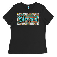 Black Blessed With Daisy And Leopard Ladies Tee - RanaPortraitStore