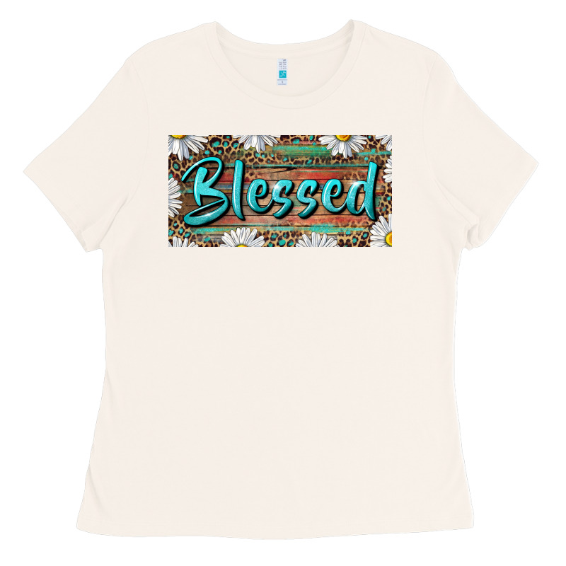 Blessed With Daisy And Leopard Ladies Tee by RanaPortraitStore | Teevron