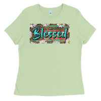 Matcha Blessed With Daisy And Leopard Ladies Tee - RanaPortraitStore