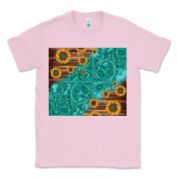 Bubblegum Pink Tooled Leather And Sunflowers Classic Tee - Jasminsmagicworld