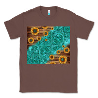 Chestnut Tooled Leather And Sunflowers Classic Tee - Jasminsmagicworld