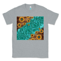 Heather Grey Tooled Leather And Sunflowers Classic Tee - Jasminsmagicworld