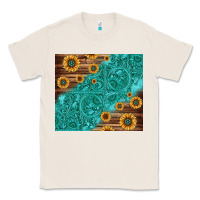 Natural Tooled Leather And Sunflowers Classic Tee - Jasminsmagicworld