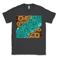 Smoke Tooled Leather And Sunflowers Classic Tee - Jasminsmagicworld