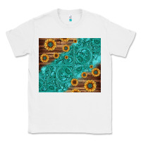 White Tooled Leather And Sunflowers Classic Tee - Jasminsmagicworld
