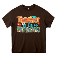 Chocolate Brown teacher of tiny humans Heavy Core Tee - texasbilliewilder