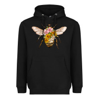 Black bee with flowers Heavyweight Hoodie - Artiststas