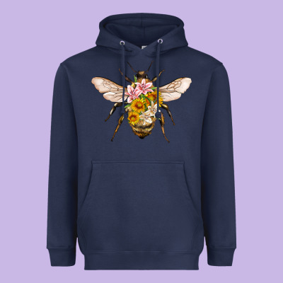 Bee With Flowers Heavyweight Hoodie Designed By Artiststas