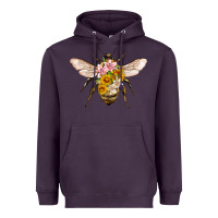 Plum bee with flowers Heavyweight Hoodie - Artiststas