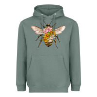 Sage bee with flowers Heavyweight Hoodie - Artiststas
