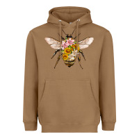 Toasted Coconut bee with flowers Heavyweight Hoodie - Artiststas
