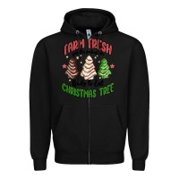 Black farm fresh christmas tree Zipper Hoodie - MaliasSmallBusiness
