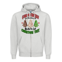 Dove Grey farm fresh christmas tree Zipper Hoodie - MaliasSmallBusiness